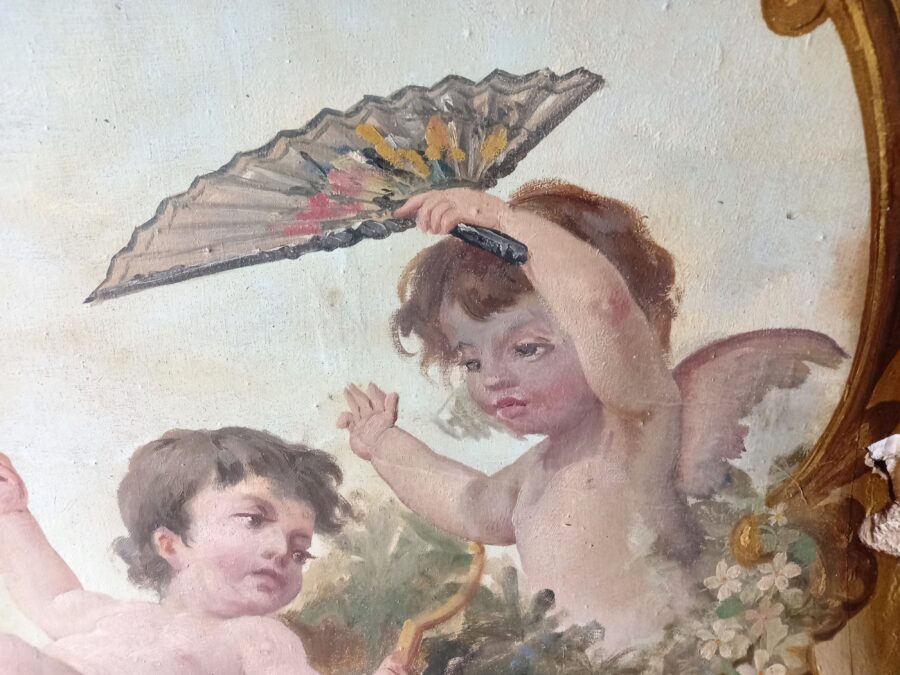 Fragment din pictura holului central, Casa Macca. Foto: Arh. Petru Mortu