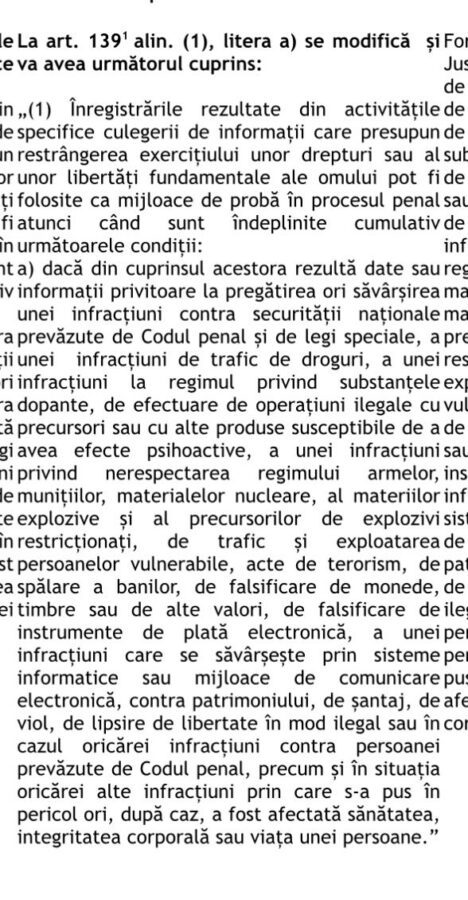 Amendamentul votat de PSD, PNL și UDMR care elima interceptările serviciil secrete din dosarele penale