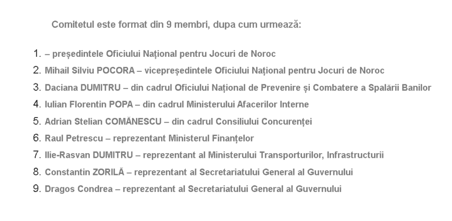 Comitetul de supraveghere al Oficiului Național pentru Jocuri de Noroc