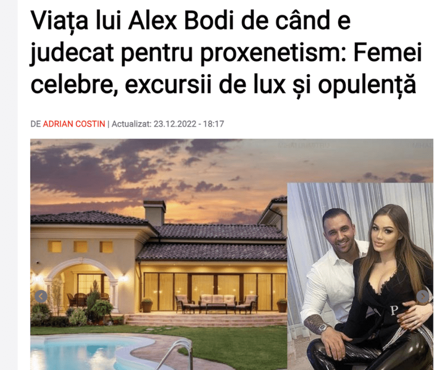 Un articol în care este prezentat stilul de viață al lui Alex Bodi