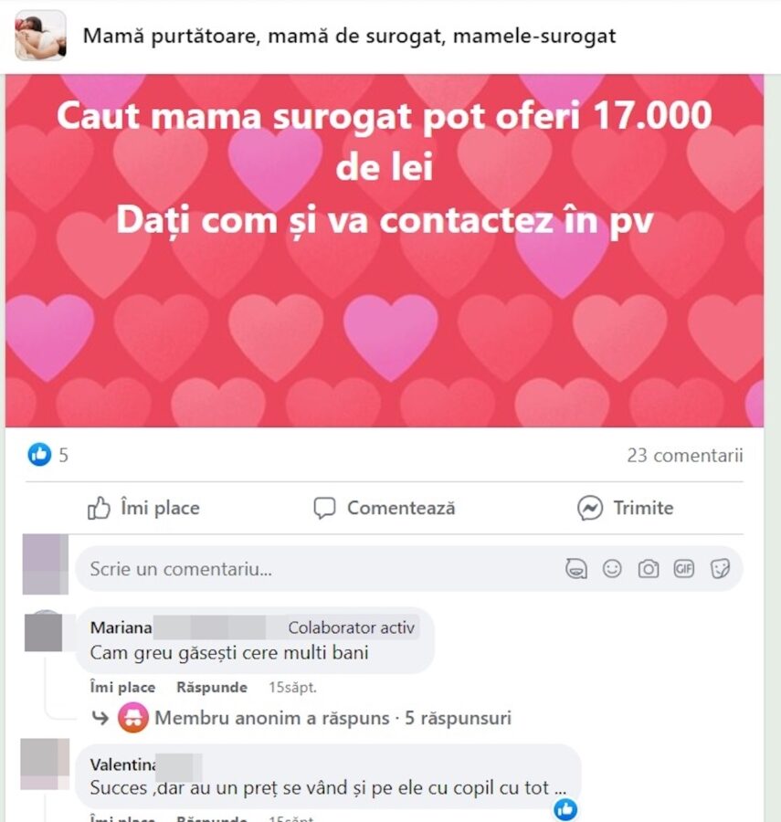 Anunț de 17.000 de lei