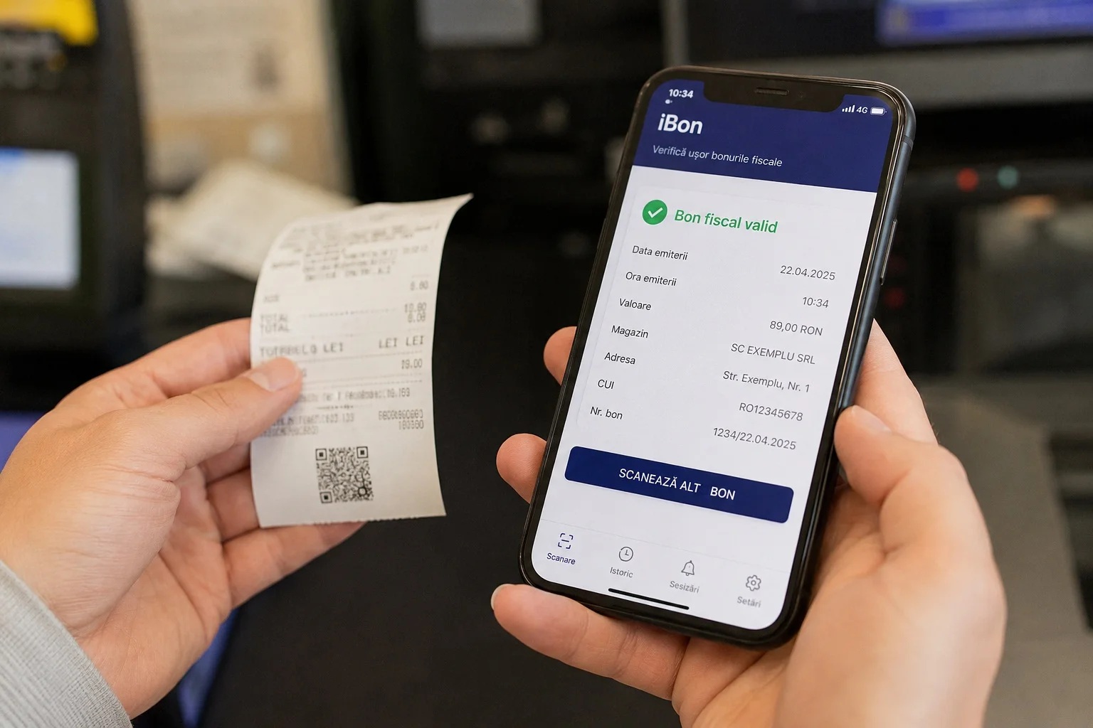 Controlul bonurilor pe telefonul mobil: ANAF lansează aplicația „iBon” pentru verificarea instantanee a comercianților