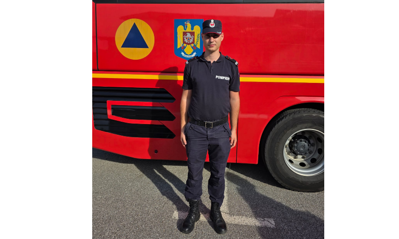 Pompier de la ISU Olt, în misiunea internațională pentru combaterea incendiilor de pădure în Franța
