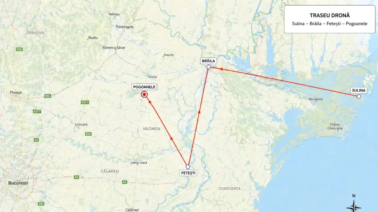 Traseu în zigzag și interceptare aeriană: O dronă necunoscută a fost doborâtă de un avion F-16 în județul Buzău sursa foto: Mediafax